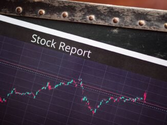 Detailed view of a stock report displaying a market performance graph with data trends.