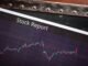 Detailed view of a stock report displaying a market performance graph with data trends.